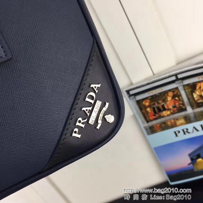 普拉達PRADA原單 全網最新款 原單貨號2VE368-9藍色 PRADA專櫃男士公事包 PHY1574